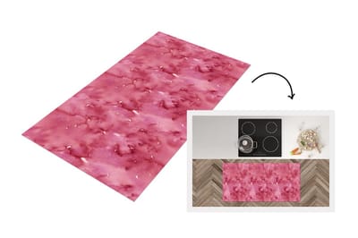 Keukenloper - Loper keuken - Patroon - Waterverf - Roze - 120x60 cm - Keukenloper vinyl