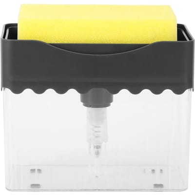 Contenant Distributeur Automatique de Détergent de Cuisine avec Accessoire Éponge à Vaisselle yellow