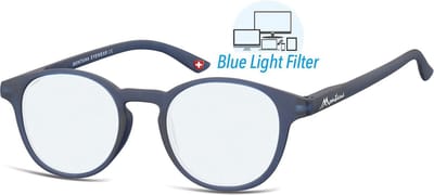 Montana Eyewear BLF52A leesbril - beeldschermbril +0.00 Blauw - Rond