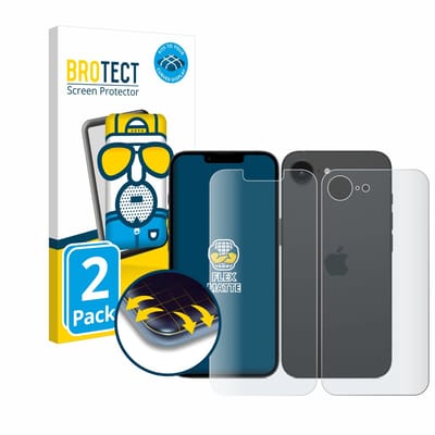 BROTECT - Screenprotector voor Apple iPhone 16e / 17e - Folie Beschermfolie matte volledig dekking 2 Stuks