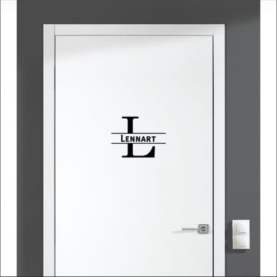 Deursticker Met Naam -  Lennart - Zwart