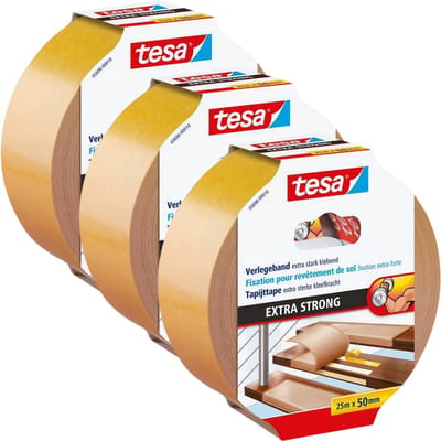 Tesa Extra Strong - Dubbelzijdige Tapijttape - 25m x 50mm - Binnen & Buiten - Weerbestendig
