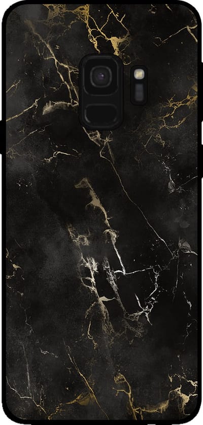 Smartphonica Telefoonhoesje voor Samsung Galaxy S9 met marmer opdruk - TPU backcover case marble design - Zwart geschikt voor Samsung Galaxy S9