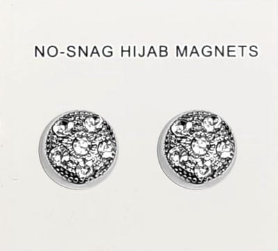 2x Hoofdoek Magneet - Magnetische Broche - Magneetbroche - Sjaal - Hijab Accessoires - Abaya - 12mm - 2 Stuks - Shiny Zilver