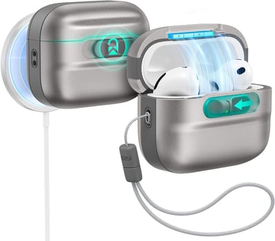 Beschermcase voor AirPods Pro 3e Generatie (2025) - USB-C/Lightning, MagSafe Compatibel, Schokbestendig en Metallic Design