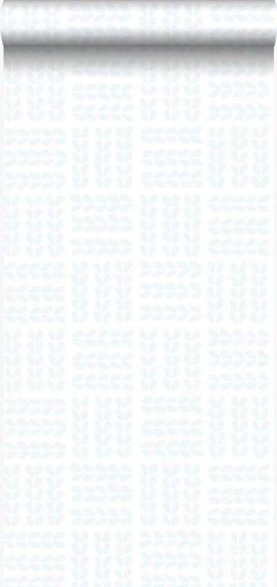 Origin Wallcoverings behang scandinavische blaadjes mat wit en mintgroen - 347499 - 53 cm x 10,05 m