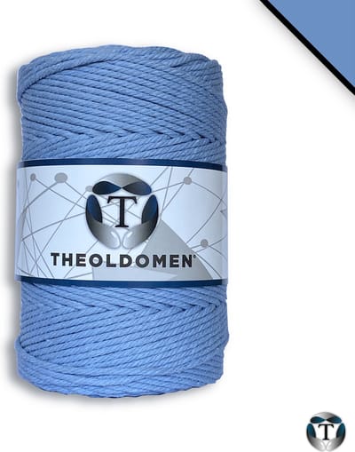Macramé Koord | Lichtblauw| 200 meter | 100% Katoen | Macramé Touw | Macramé | Voor Macramé Plantenhanger | Wandkleed | Dromenvanger | Triple Twist | DIY | Touw | 3mm | TheOldOmen |