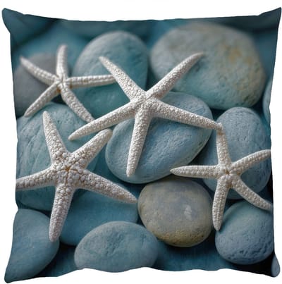 Sierkussens - Kussentjes Woonkamer - 50x50 cm - Zeesterren - Stenen - Wit