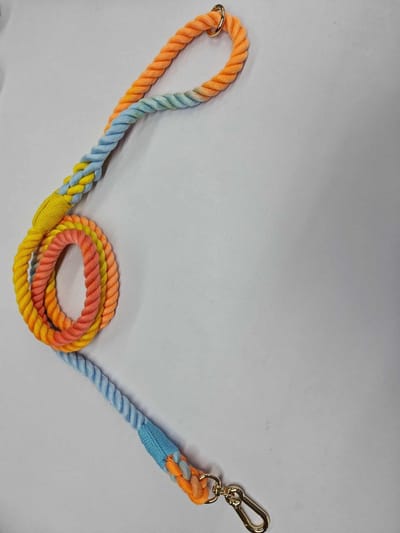 Cavlicious® honden leiband - hondenriem - zacht katoen - 1.50m - regenboog