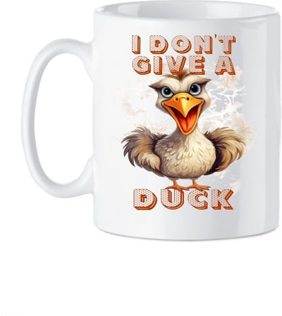 Koffie beker tekst I don`t give a duck - thee mok - eend