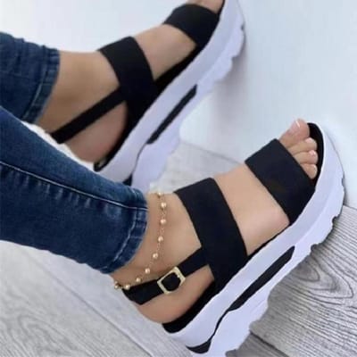 Mode Wedge Dames Platform Gespsluiting Straat Zomer Buitenschoenen Punk Strand Wedges Dames Sandalen Sandalias De Mujer 40