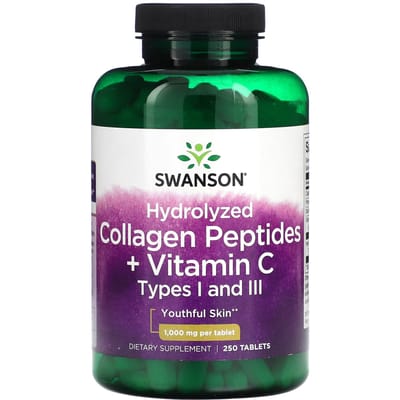 Gehydrolyseerde Collageen Peptiden + Vitamine C, 250 Tabletten