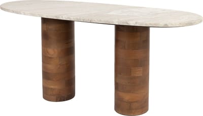 Housecraft Living Kouk Salontafel 100x40 cm Marmer/ Hout Beige