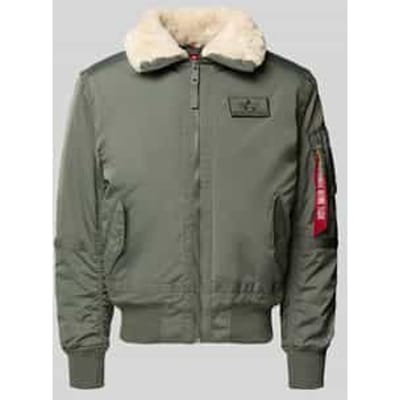 Bomberjack met ritssluiting en labelpatch