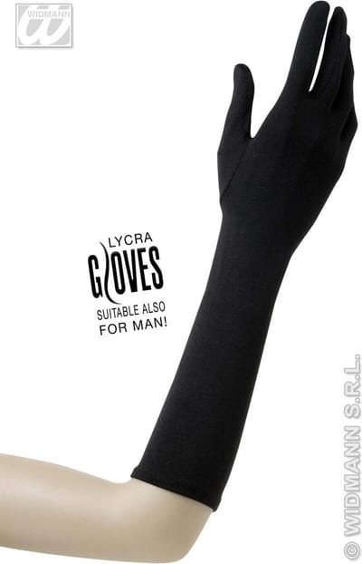 Handschoenen lycra 37cm zwart