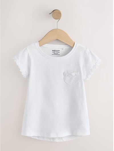 Next - Meisjes - T-shirt met zakje met madeliefjesprint - Wit