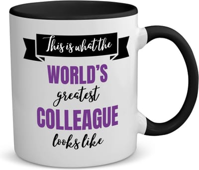 Akyol - world's best colleague koffiemok - theemok - zwart - Collega - beste collega - werk - afscheidscadeau - verjaardagscadeau - 350 ML inhoud