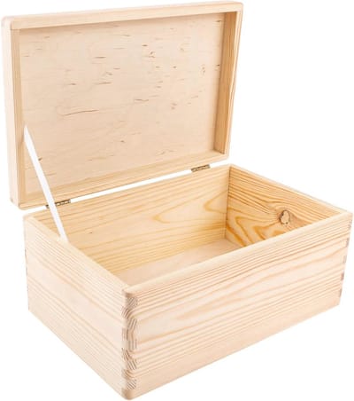 Grote Houten Opbergdoos met Deksel - 30 x 20 x 14 cm | Perfect voor Documenten, Speelgoed en Gereedschap