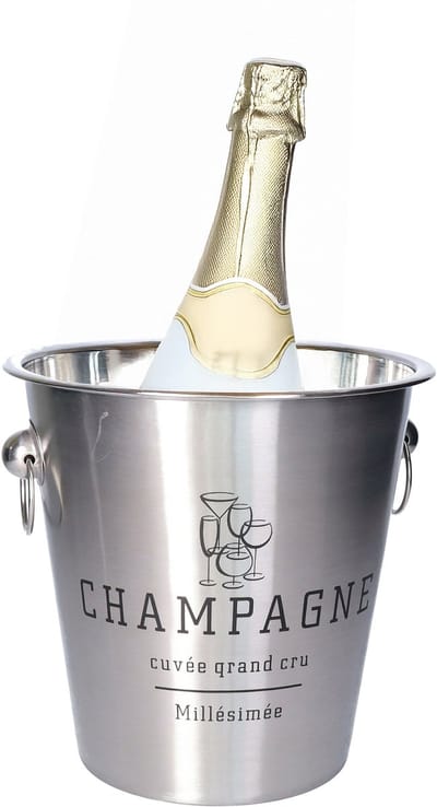 Urban Living Champagne / wijnfles koeler/ijsemmer - zilver - RVS - 22 x 21 cm - De luxe model