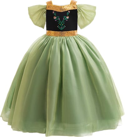 Prinsessendroom - Anna's avonturenjurk - 104 (3/4 Jaar) - Prinsessenjurk - Verkleed kleding - Feestjurk