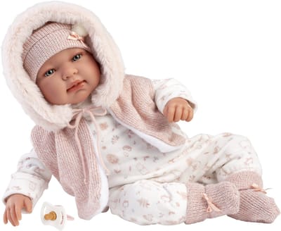 Llorens babypop met geluid kleding en speen 44 cm