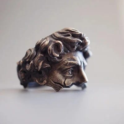Lats Creatieve Venus 3D Masker Ringen Voor Mannen Retro Artistiek Koperen Plaat Relief Verstelbare Opening Gemaskerde Ring Vrouwen Cadeau Sieraden resizable black