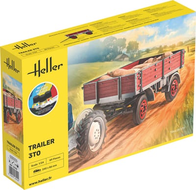 Heller Modelbouwpakket Militaire voertuigen - 57410 - 3 Tons Trailer - Aanhanger - Starter Kit Plastic - 1:24 - Modelbouw