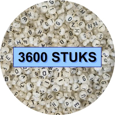Fako Bijoux® - Letterkralen Rond Bulk - Letter Beads - Alfabet Kralen - Sieraden Maken - 3600 Stuks - Glow