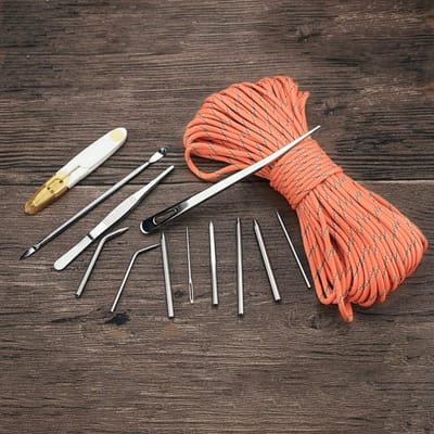12 Stuks Paracord Steken Set DIY Paracord Armband Jig Kit met Roestvrij Staal Paracord Naaldenset