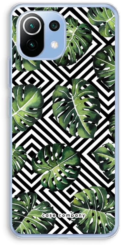 Case Company® - Hoesje geschikt voor Xiaomi Mi 11 Lite hoesje - Geometrische jungle - Soft Cover Telefoonhoesje - Bescherming aan alle Kanten en Schermrand