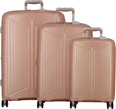 Jump Evae 4 wielen Kofferset 3-delig met uitbreidingsplooi - Harde bagage - TSA slot - pale pink