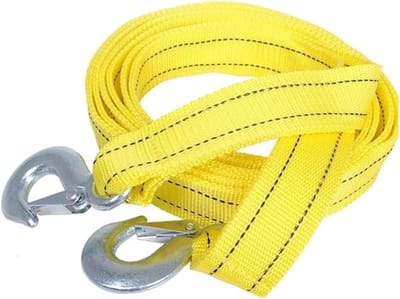 Sleepkabel Heavy Duty - Trektouw Strap - Voertuig Noodhulp - Dubbel Gestikte Band - 5 Ton 4 Meter - Zwart