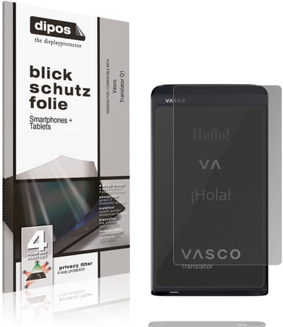 dipos – Matte Privacy Screenprotector geschikt voor Vasco Translator Q1 | Anti-Spy Beschermfolie