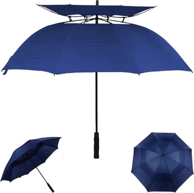 Bovista Moderne Golf Paraplu - Stormparaplu - Opvouwbaar - Windproof - Stormproef - UV Bescherming - Umbrella - Draagbaar - Blauw