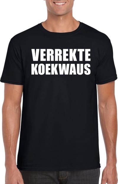 Verrekte Koekwaus Brabantse spreuk heren shirt zwart - Heren feest t-shirts S