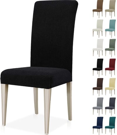 Dailygoods- Stoelhoezen Stretch 4 Stuks - Universele Eetkamerstoelen - Verwijderbare Wasbare Hoezen - Moderne Kleuren - Elastische Stof - Bescherming tegen Slijtage - Eetkamerhoezen