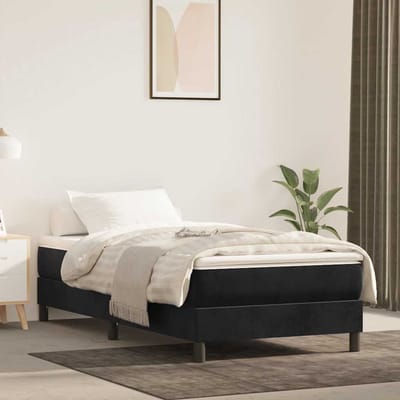 vidaXL - Pocketveringmatras - voor - kinderen - medium - 80x160 - cm - fluweel - zwart