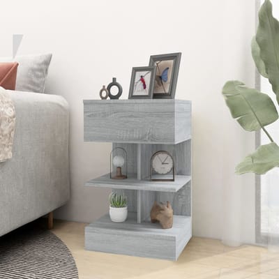 vidaXL - Nachtkastjes - 2 - st - 40x35x65 - cm - bewerkt - hout - grijs - sonoma - eiken