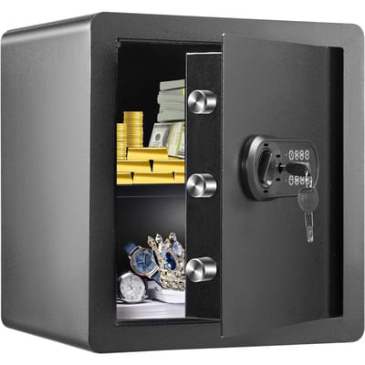 Coffre-fort domestique sûr, 1,8 pied cube, Coffre-fort de sécurité en acier avec clavier numérique et 2 clés, Coffre-fort d'armoire avec sac ignifuge, Protège l'argent liquide, l'or, les bijoux,
