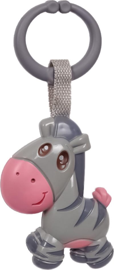 Speelgoedtopdeals - Rammelaar Hangspeeltje Buggyspeeltje - Grijze Zebra