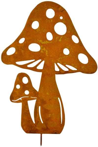 Dailygoods- Tuindecoratie Grote Paddenstoelen - Roeststeker - Vliegenzwammen - Tuinsteker - Roestdecoratie - Herfstdecoratie - Tuinornament