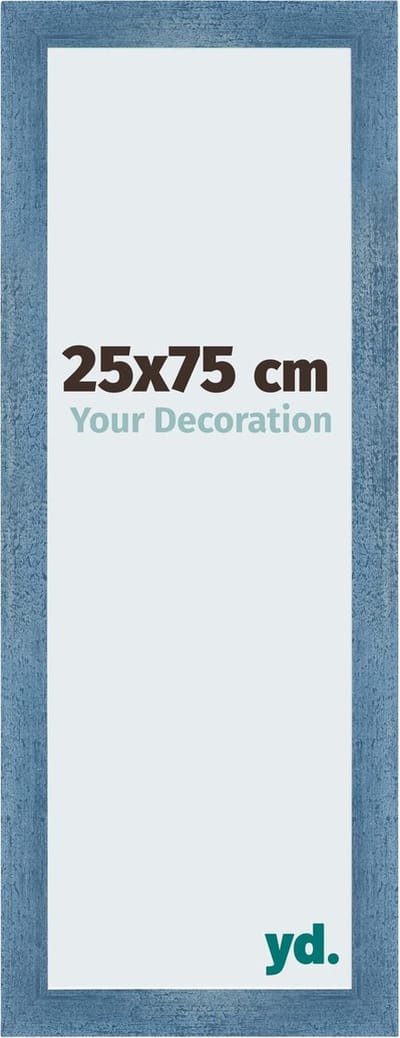 Your Decoration - Fotolijst 25x75 cm - MDF - Helder Blauw Geveegd - Mura