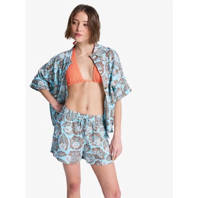 Roxy Lekeitio Break Shorts Met Hoge Taille Blauw M Vrouw