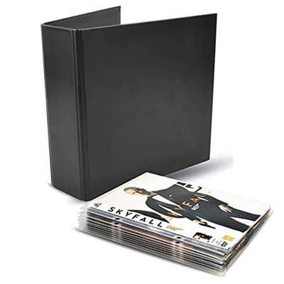 100 DVD-zakjes en 4 DVD-mappen - Transparant/Zwart DVD-opslagpakket