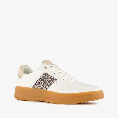 Marco Tozzi dames sneakers met luipaardprint wit - Maat 36 - Uitneembare zool