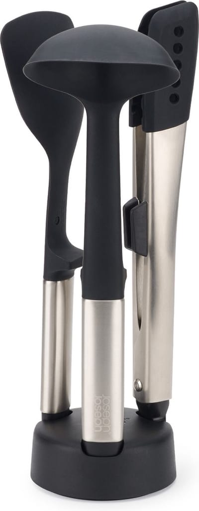 Joseph Joseph - Elevate Fusion Keukenhulpen met Houder 4-Delig - Kunststof - Zilver
