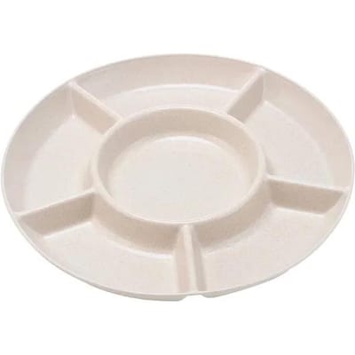 1 Stuk Voedselopbergbak Nootjes Schaal Snoep Snacks Serveerschaal Verdeeld Gedroogd Fruit Snackbord Voorgerecht Serveerplateau Voor Feest beige
