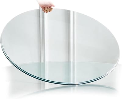 HJXGQJM Home Ronde tafelbladen buiten patio rond glazen tafelblad transparant, 40 cm 50 cm 60 cm 80 cm gehard glas tafelblad met afgeronde rand, voor keuken eettafels of salontafel (85 cm)
