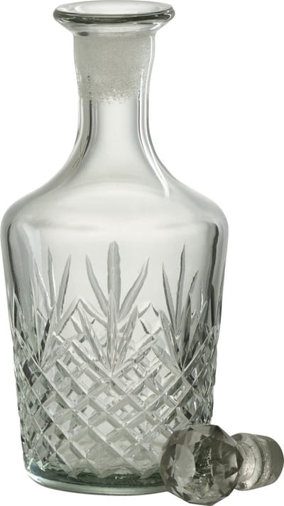 J-Line decoratie Fles Faune - glas - transparant - large