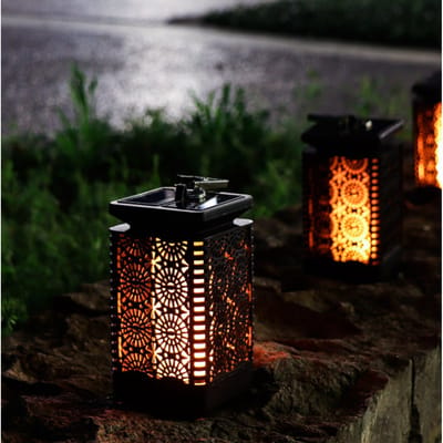Zonne lantaarn lamp, buiten waterdichte opknoping zonne vlam lamp met LED bron voor de decoratie van de tuin, landschap, paden, terrassen, binnenplaatsen en binnenplaats